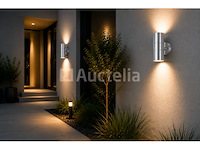 4 x buiten wandlamp up & down – 2xgu10 – mat chroom – ip44 – manolya-2 - afbeelding 2 van  5
