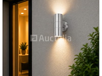 4 x buiten wandlamp up & down – 2xgu10 – mat chroom – ip44 – manolya-2 - afbeelding 3 van  5