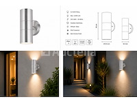 4 x buiten wandlamp up & down – 2xgu10 – mat chroom – ip44 – manolya-2 - afbeelding 5 van  5