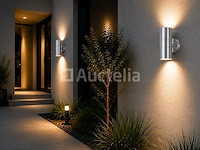4 x buiten wandlamp up & down – 2xgu10 – mat chroom – ip44 – manolya-2 - afbeelding 3 van  5