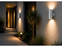 4 x buiten wandlamp up & down – 2xgu10 – mat chroom – ip44 – manolya-2