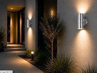 4 x buiten wandlamp up & down – 2xgu10 – mat chroom – ip44 – manolya-2 - afbeelding 2 van  6