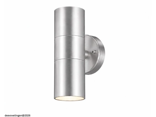 4 x buiten wandlamp up & down – 2xgu10 – mat chroom – ip44 – manolya-2 - afbeelding 3 van  6