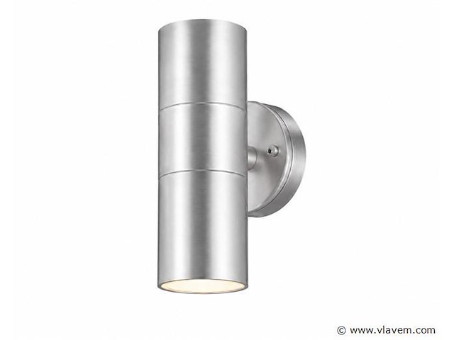 4 x buiten wandlamp up & down – 2xgu10 – mat chroom – ip44 – manolya-2 - afbeelding 2 van  5