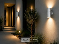 4 x buiten wandlamp up & down – 2xgu10 – mat chroom – ip44 – manolya-2 - afbeelding 2 van  6