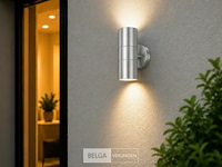 4 x buiten wandlamp up & down – 2xgu10 – mat chroom – ip44 – manolya-2 - afbeelding 4 van  6