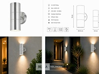 4 x buiten wandlamp up & down – 2xgu10 – mat chroom – ip44 – manolya-2 - afbeelding 6 van  6