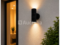 4 x buiten wandlamp up & down – 2xgu10 – zwart – ip44 – manolya-2 - afbeelding 3 van  5