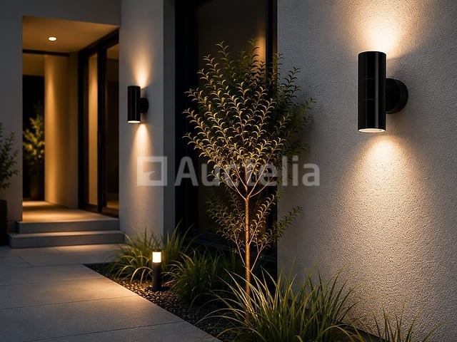 4 x buiten wandlamp up & down – 2xgu10 – zwart – ip44 – manolya-2 - afbeelding 2 van  5