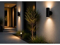 4 x buiten wandlamp up & down – 2xgu10 – zwart – ip44 – manolya-2