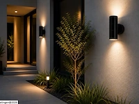 4 x buiten wandlamp up & down – 2xgu10 – zwart – ip44 – manolya-2 - afbeelding 2 van  6