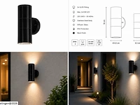 4 x buiten wandlamp up & down – 2xgu10 – zwart – ip44 – manolya-2 - afbeelding 6 van  6