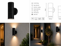 4 x buiten wandlamp up & down – 2xgu10 – zwart – ip44 – manolya-2 - afbeelding 5 van  5
