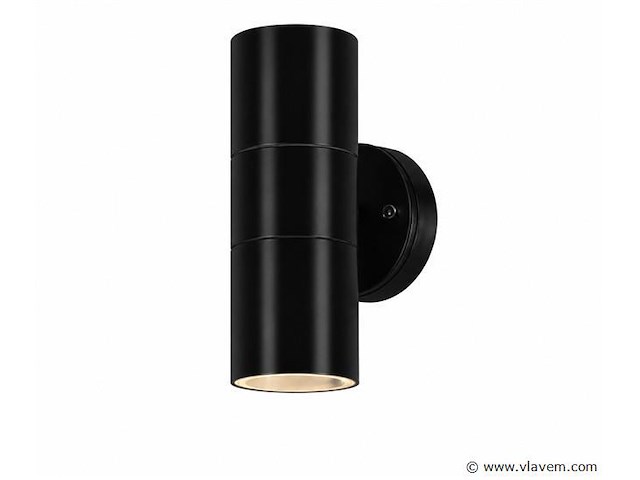 4 x buiten wandlamp up & down – 2xgu10 – zwart – ip44 – manolya-2 - afbeelding 2 van  5