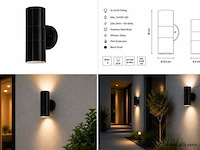 4 x buiten wandlamp up & down – 2xgu10 – zwart – ip44 – manolya-2 - afbeelding 5 van  5