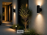 4 x buiten wandlamp up & down – 2xgu10 – zwart – ip44 – manolya-2 - afbeelding 2 van  6