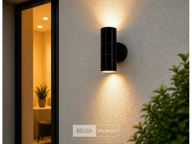 4 x buiten wandlamp up & down – 2xgu10 – zwart – ip44 – manolya-2 - afbeelding 4 van  6