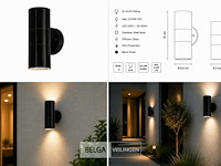 4 x buiten wandlamp up & down – 2xgu10 – zwart – ip44 – manolya-2 - afbeelding 6 van  6