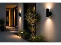 4 x buiten wandlamp up & down – 2xgu10 – zwart – ip44 – manolya-2 - afbeelding 3 van  15