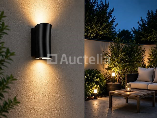 4 x buiten wandlamp up & down – gu10 – zwart – ip44 – safari - afbeelding 4 van  5