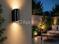 4 x buiten wandlamp up & down – gu10 – zwart – ip44 – safari - afbeelding 4 van  5