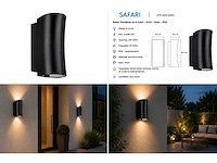 4 x buiten wandlamp up & down – gu10 – zwart – ip44 – safari - afbeelding 1 van  8