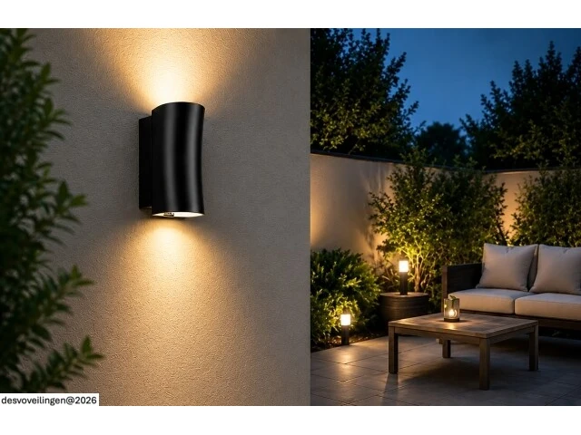 4 x buiten wandlamp up & down – gu10 – zwart – ip44 – safari - afbeelding 4 van  6