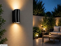4 x buiten wandlamp up & down – gu10 – zwart – ip44 – safari - afbeelding 4 van  6