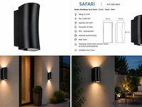 4 x buiten wandlamp up & down – gu10 – zwart – ip44 – safari - afbeelding 5 van  5