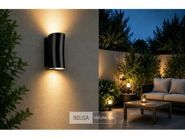 4 x buiten wandlamp up & down – gu10 – zwart – ip44 – safari - afbeelding 4 van  6