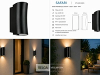 4 x buiten wandlamp up & down – gu10 – zwart – ip44 – safari - afbeelding 6 van  6