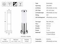 4 x buitenlamp tuinpaal – e27 – chroom – ip44 – 325mm – defne-3 - afbeelding 2 van  5