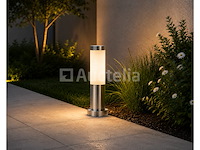 4 x buitenlamp tuinpaal – e27 – chroom – ip44 – 325mm – defne-3 - afbeelding 5 van  5