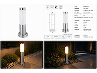 4 x buitenlamp tuinpaal – e27 – chroom – ip44 – 325mm – defne-3 - afbeelding 7 van  15