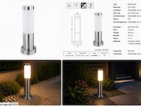 4 x buitenlamp tuinpaal – e27 – chroom – ip44 – 325mm – defne-3 - afbeelding 6 van  6