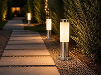 4 x buitenlamp tuinpaal – e27 – chroom – ip44 – 325mm – defne-3 - afbeelding 1 van  5
