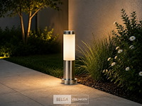 4 x buitenlamp tuinpaal – e27 – chroom – ip44 – 325mm – defne-3 - afbeelding 4 van  6