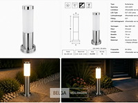 4 x buitenlamp tuinpaal – e27 – chroom – ip44 – 325mm – defne-3 - afbeelding 6 van  6