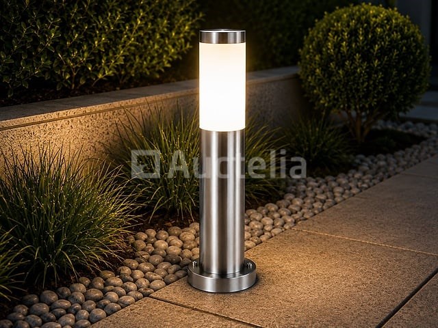 4 x buitenlamp tuinpaal – e27 – chroom – ip44 – 500mm – defne-4 - afbeelding 1 van  5