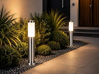 4 x buitenlamp tuinpaal – e27 – chroom – ip44 – 500mm – defne-4 - afbeelding 2 van  6