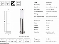 4 x buitenlamp tuinpaal – e27 – chroom – ip44 – 500mm – defne-4 - afbeelding 5 van  6