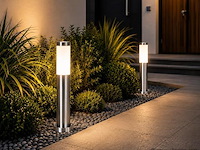4 x buitenlamp tuinpaal – e27 – chroom – ip44 – 500mm – defne-4 - afbeelding 1 van  5