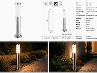 4 x buitenlamp tuinpaal – e27 – chroom – ip44 – 500mm – defne-4 - afbeelding 5 van  5