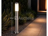 4 x buitenlamp tuinpaal – e27 – chroom – ip44 – 800mm – defne-5 - afbeelding 4 van  5