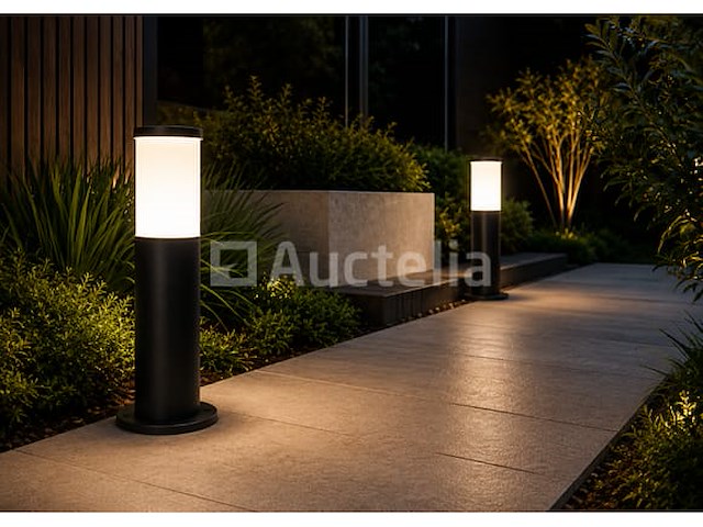 4 x buitenlamp tuinpaal – e27 – zwart – ip44 – 300mm – kavak-3 - afbeelding 1 van  5