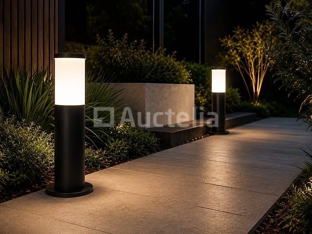4 x buitenlamp tuinpaal – e27 – zwart – ip44 – 300mm – kavak-3 - afbeelding 5 van  5