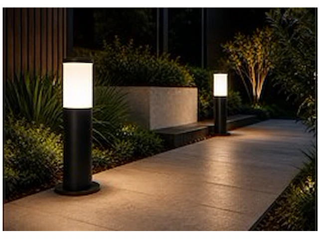 4 x buitenlamp tuinpaal – e27 – zwart – ip44 – 300mm – kavak-3 - afbeelding 1 van  6