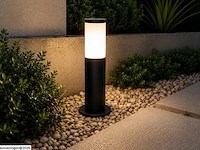 4 x buitenlamp tuinpaal – e27 – zwart – ip44 – 300mm – kavak-3 - afbeelding 4 van  6
