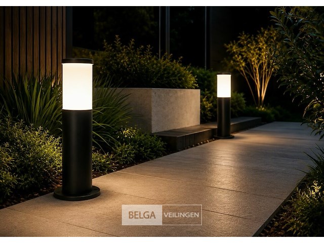 4 x buitenlamp tuinpaal – e27 – zwart – ip44 – 300mm – kavak-3 - afbeelding 2 van  6