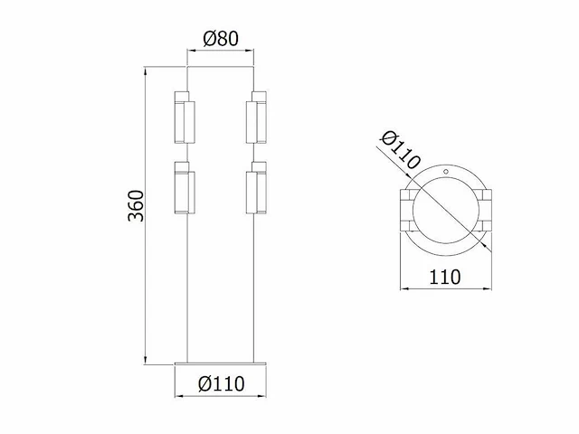 4 x cortona buiten kolom 4 x schuko zwart - afbeelding 4 van  6